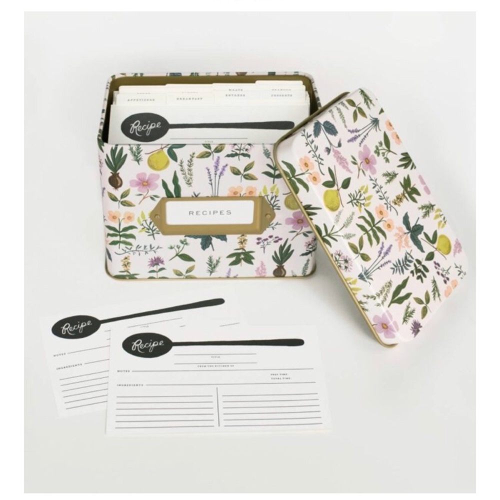 NIB Rifle Paper Herb Garden Recipe Tin (recipe box)